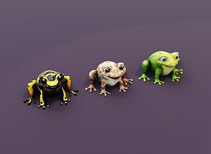 Cartoon Frog Animated 3D Models
