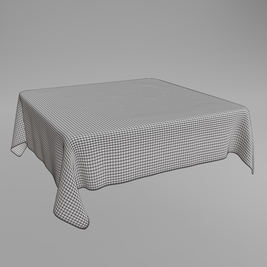Square Cloth Table 3D model - TurboSquid 1956293