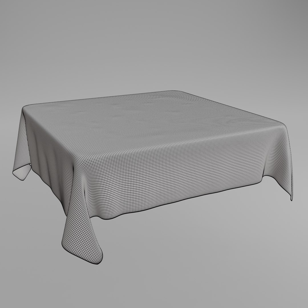 Square Cloth Table 3D model - TurboSquid 1956293