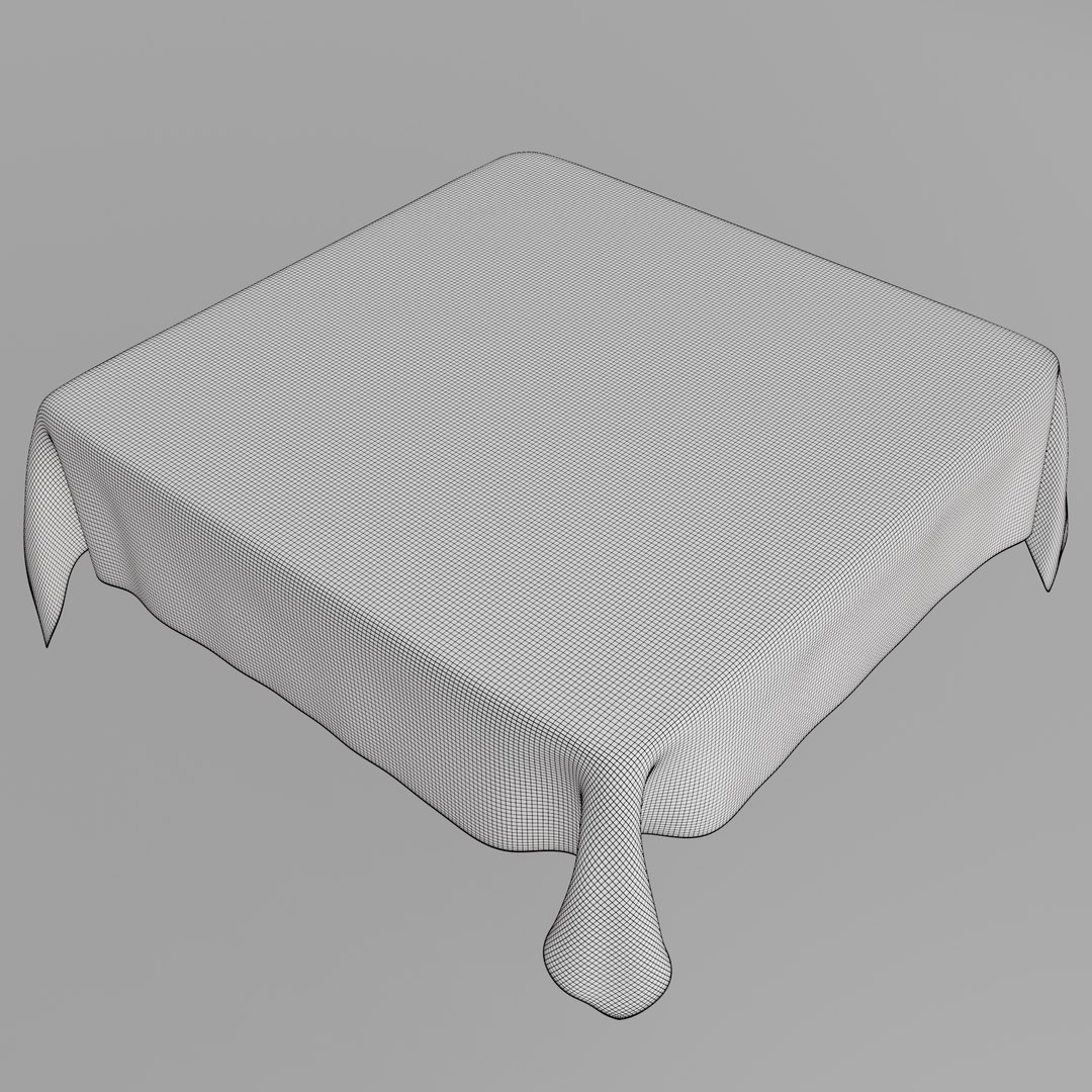Square Cloth Table 3D model - TurboSquid 1956293