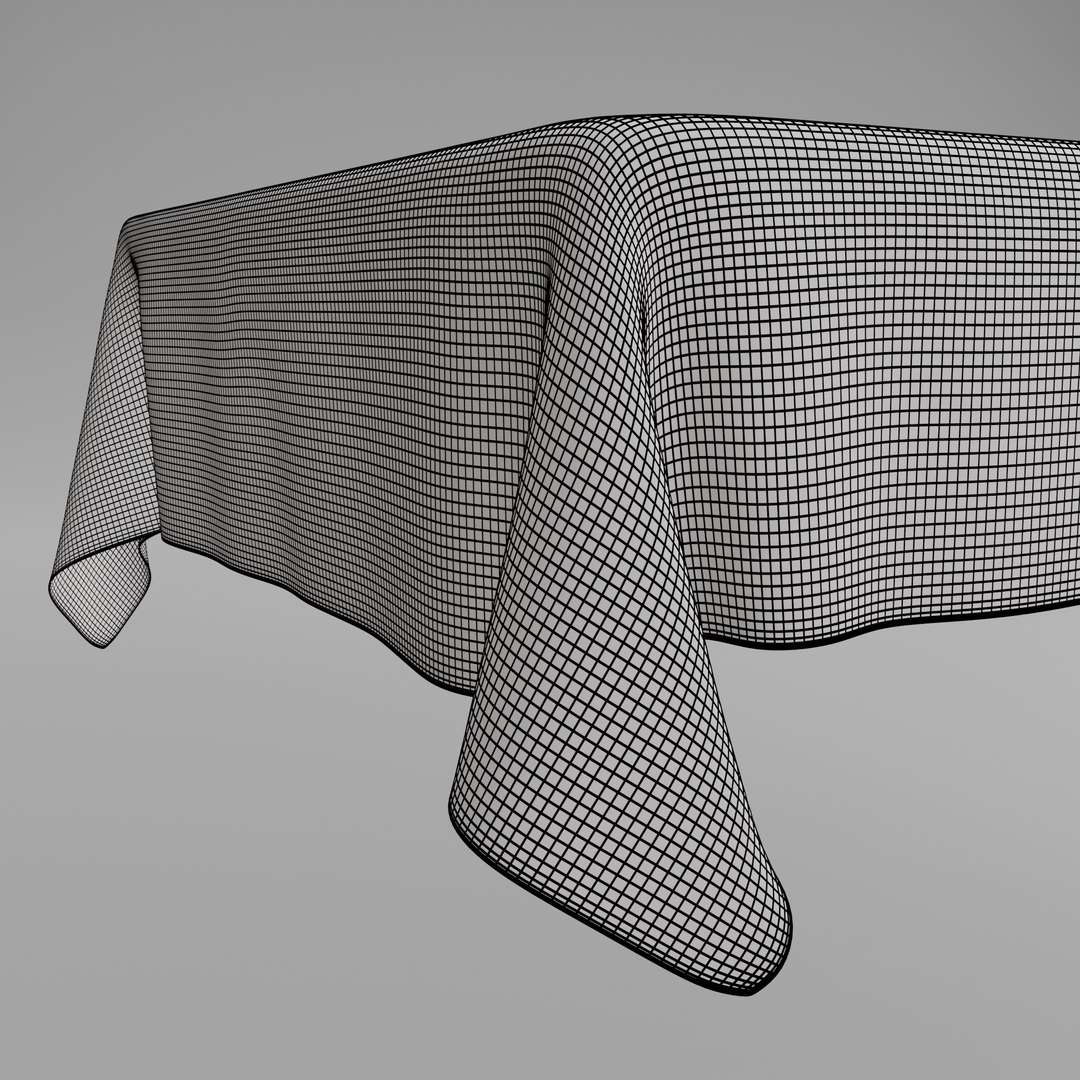 Square Cloth Table 3D model - TurboSquid 1956293
