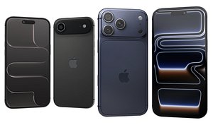 Apple iPhone Air Space Black And iPhone 17 Pro Max Deep Blue 3D model