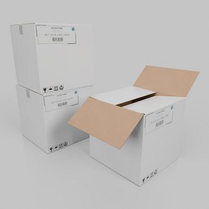 White Cardboard Box R-444 - Rigged and Customizable