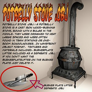 Potbelly stove .obj