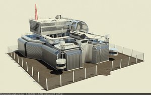 science fiction space station 3d model