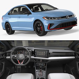 3D 2026 Volkswagen Jetta GLI Sedan Monterey Blue Pearl