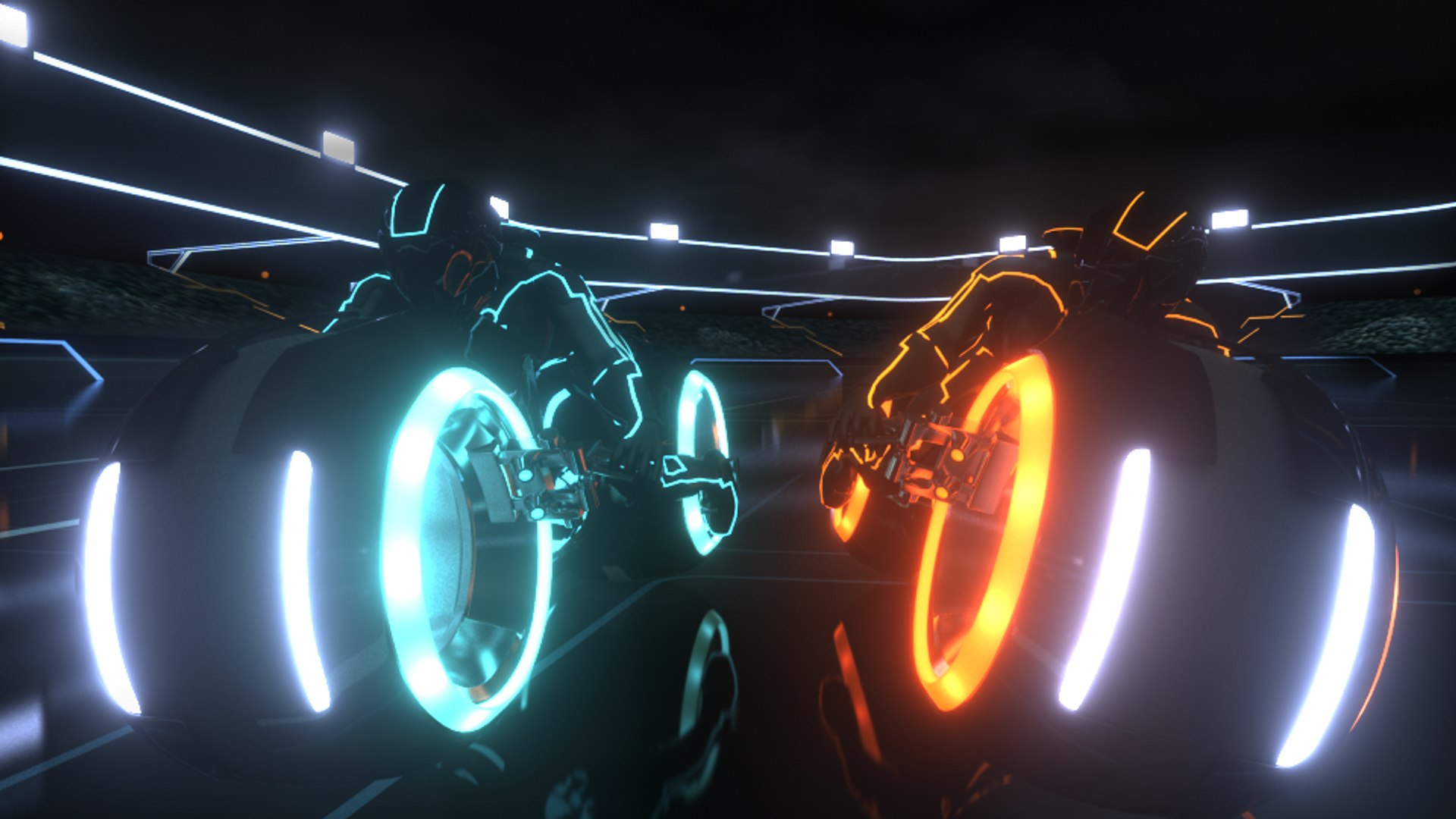 3d Blue Version Tron Light Model