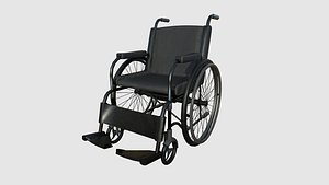 3D Wheelchair 03 Full Black - Character Design Accessory Inclusive