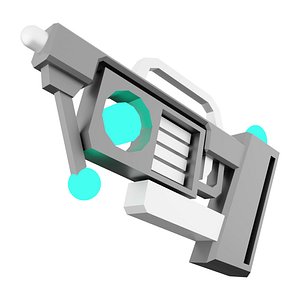 3D 3d game pistol low poly icon model