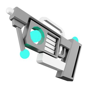 3d game pistol low poly icon