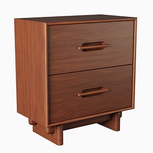 West Elm Collins Solid Wood Nightstand 3D model