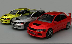 3d model car mitsubishi evo