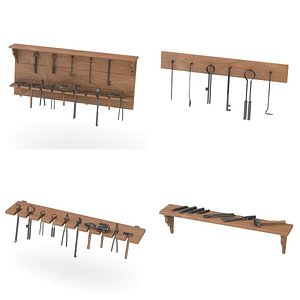 shelfs smithy equipment 3d 3ds
