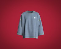 Mens oversized t-shirt with contrast color top stitch