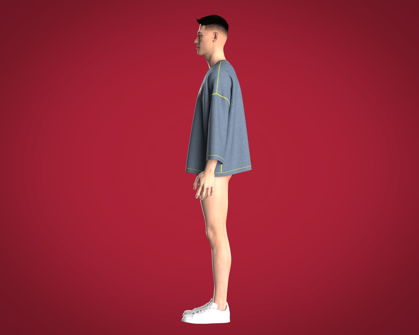 3D Mens oversized t-shirt with contrast color top stitch model https://p.turbosquid.com/ts-thumb/ue/8G3NVJ/yK/mensoversizedtshirtwithcontrastcolortopstitch_14/png/1788424701/1920x1080/fit_q87/64855f1201ec949b4a975bde2025e13f83cec38f/mensoversizedtshirtwithcontrastcolortopstitch_14.jpg