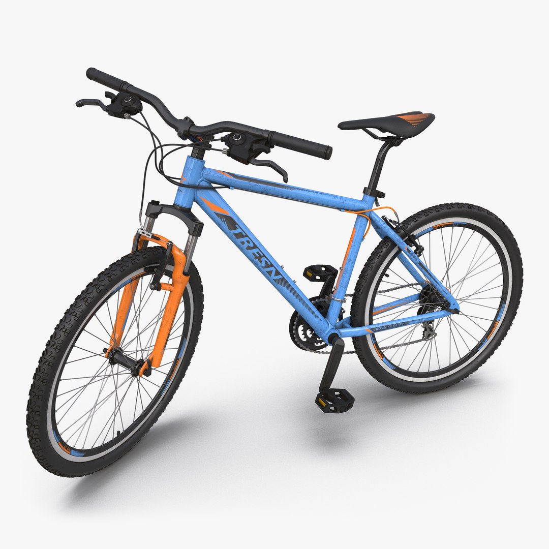 Mountain Bike Blue Rigged 3D Model 3D model preview