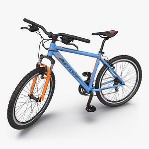 Mountain Bike Blue Rigged 3D Model