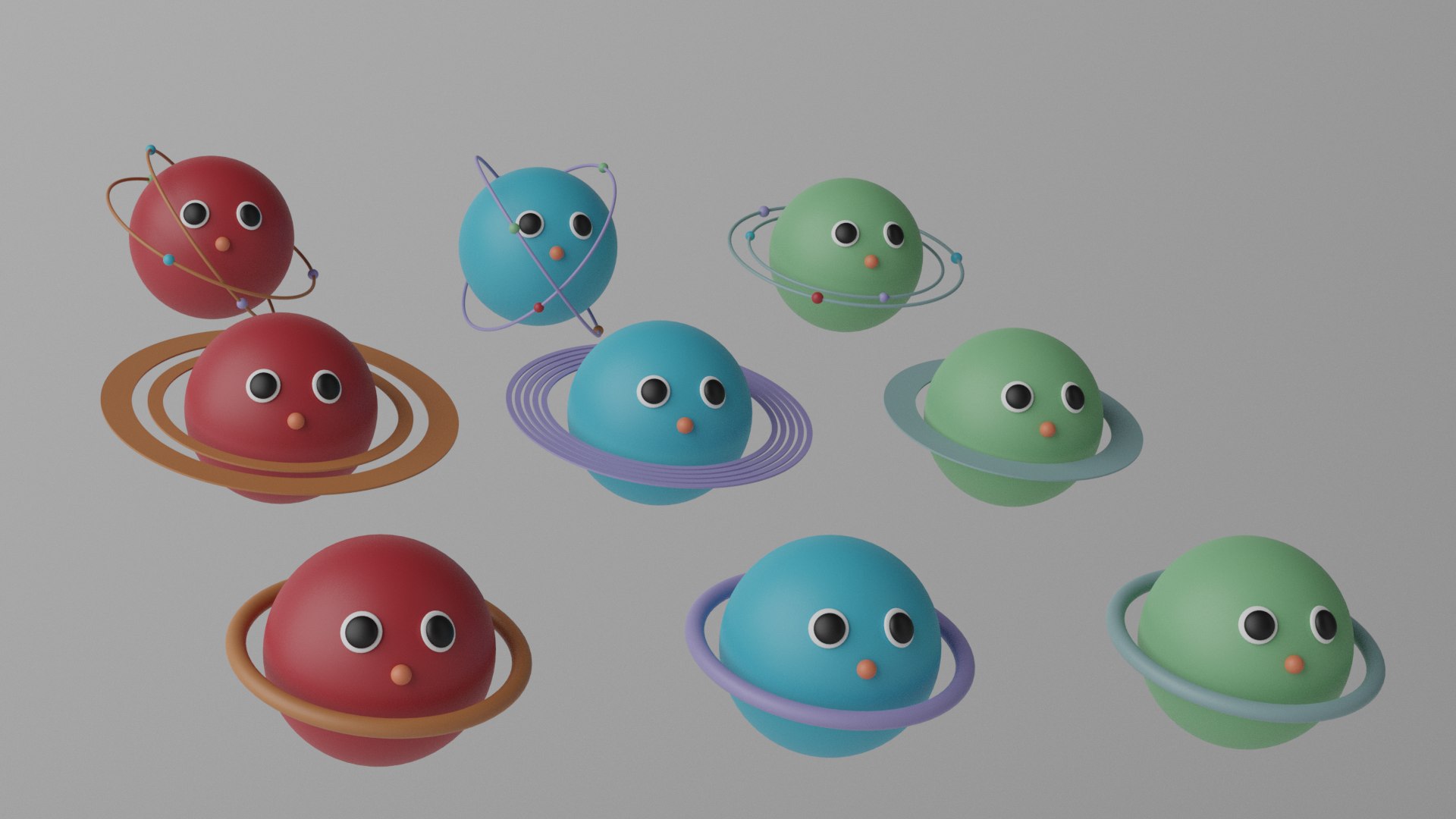 Cartoon Cute Planets Stars Collection 3D - TurboSquid 1994922