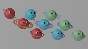 Cartoon Cute Planets Stars Collection