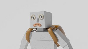 Block Guy with a sack 3D model