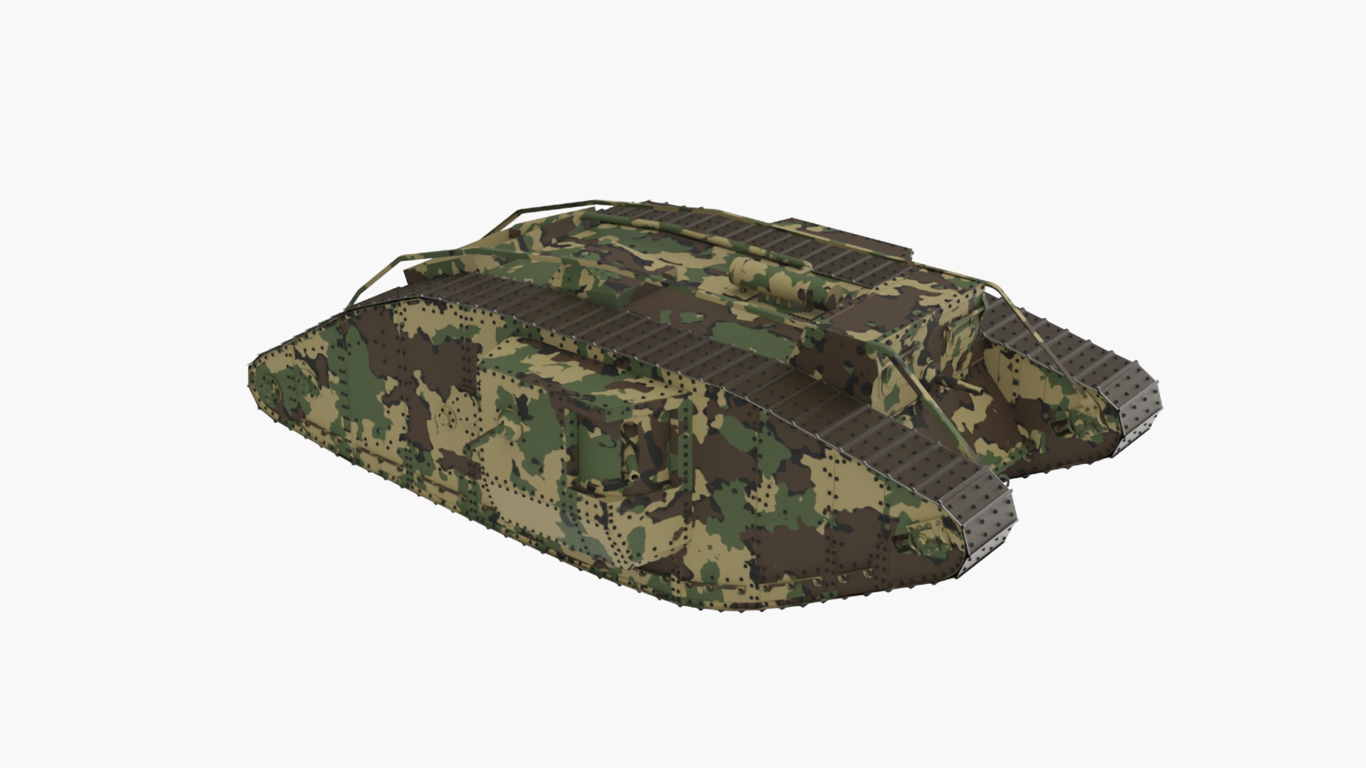 3D Model Tank MK 4 Male Camouflage Color Rigged For Cinema 4D ...