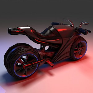 3D futuristic electric motorcycle model