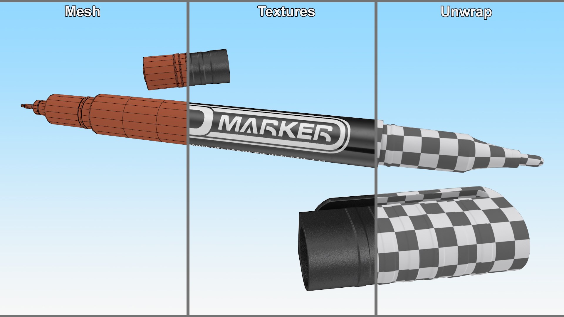 Permanent Marker Ultra Fine Tip Black Open 3D https://p.turbosquid.com/ts-thumb/ue/IyaPrH/Nh/permanentmarkerultrafinetipblackopen3dsmodel011/jpg/1661721673/1920x1080/fit_q87/80adf103b907b84ec561257690cb8cf38a894264/permanentmarkerultrafinetipblackopen3dsmodel011.jpg