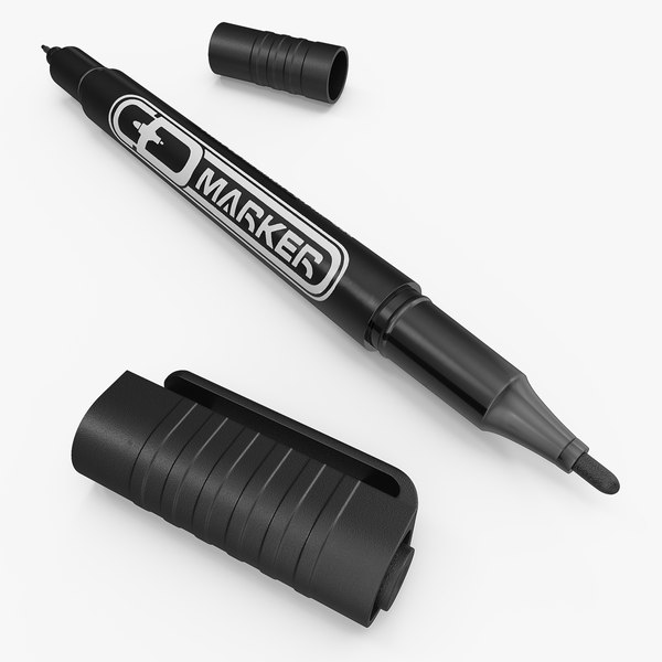 Permanent Marker Ultra Fine Tip Black Open 3D TurboSquid 1951081