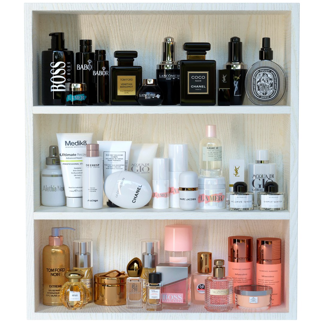3D Shelf with cosmetics in a beauty salon 12 model - TurboSquid 1884526