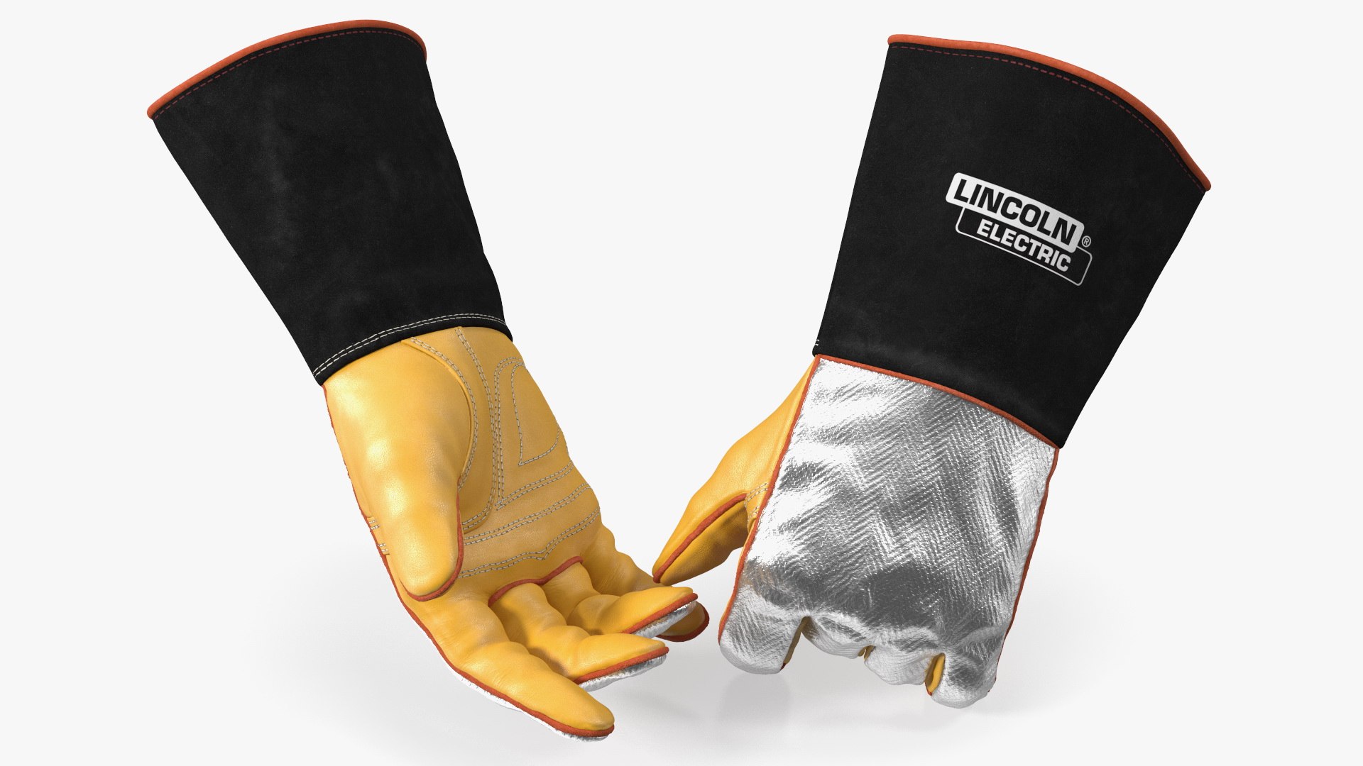 Lincoln Electric Aluminized Heat Resistant Welding Gloves 3D model preview