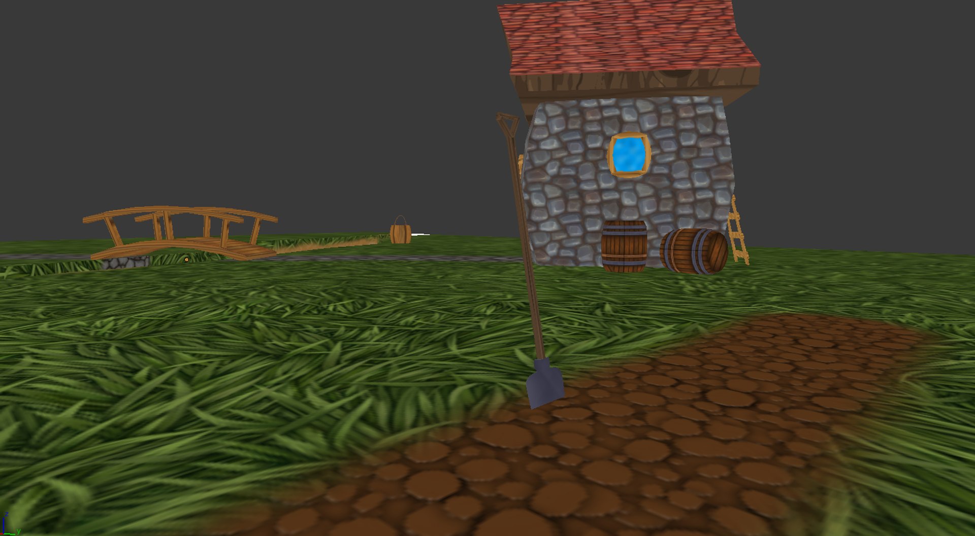 Maya House Village Scene