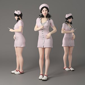 3D model Medical nurse smiling