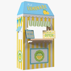 3D Lemonade Booth Cardboard Stand model