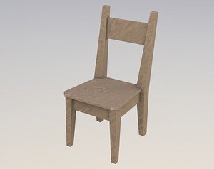 3d model of wooden chair