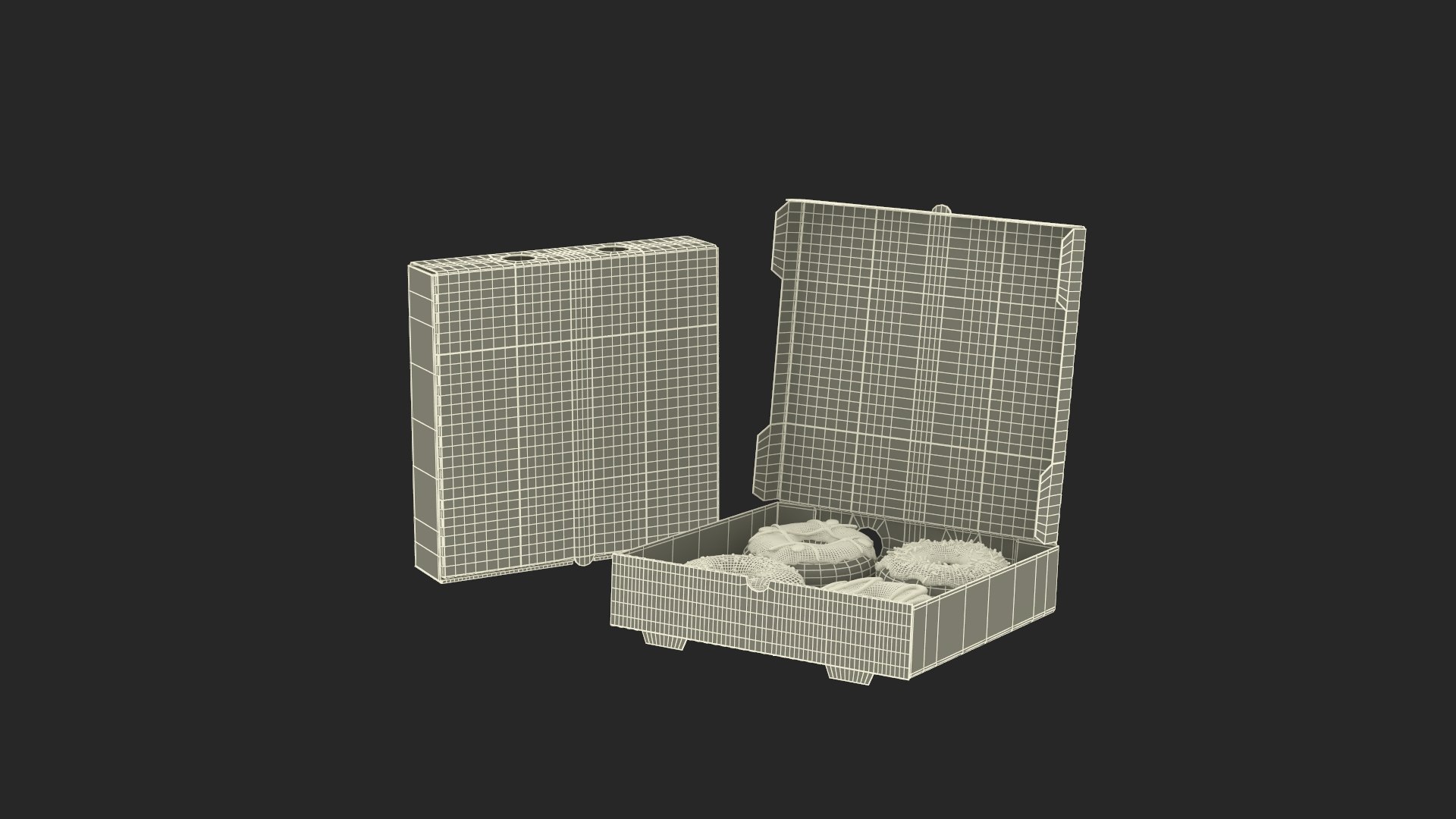 3D Model Assorted Donuts In Cardboard Box Mockup - TurboSquid 2296362