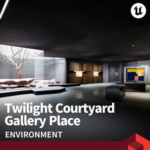 3D Twilight Courtyard Gallery Place