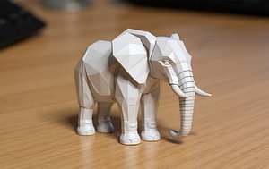 Low Poly Elephant 3D Printable 3D print model 3D model
