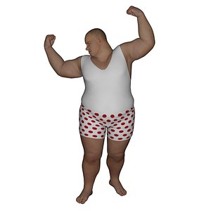 realistic dressed rigged fat man max