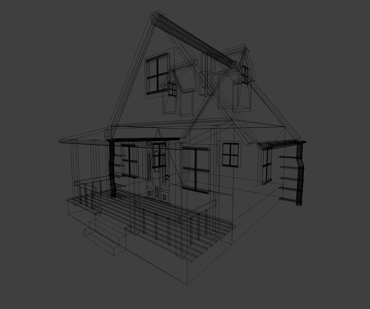 3d house rural country model