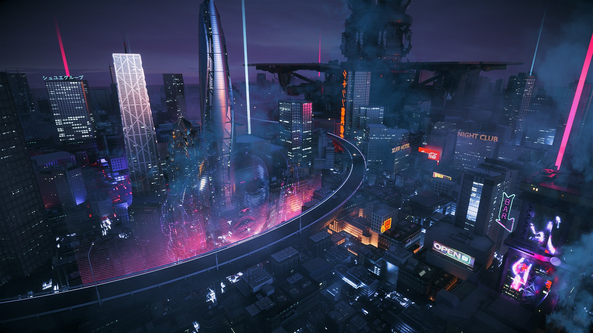 3D Octane render Cyberpunk city - TurboSquid 1854104