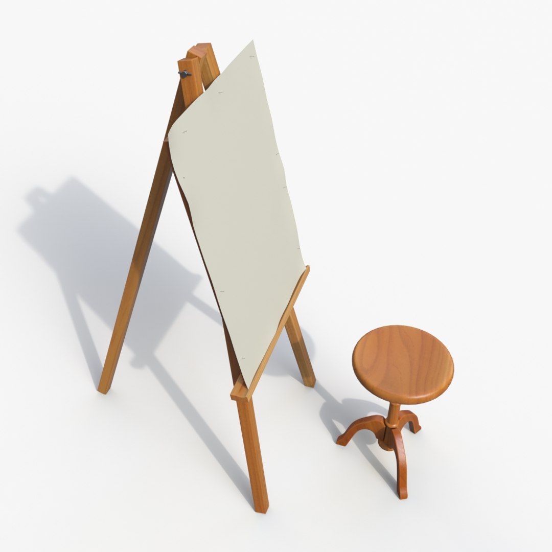 3D easel stool model - TurboSquid 1160410