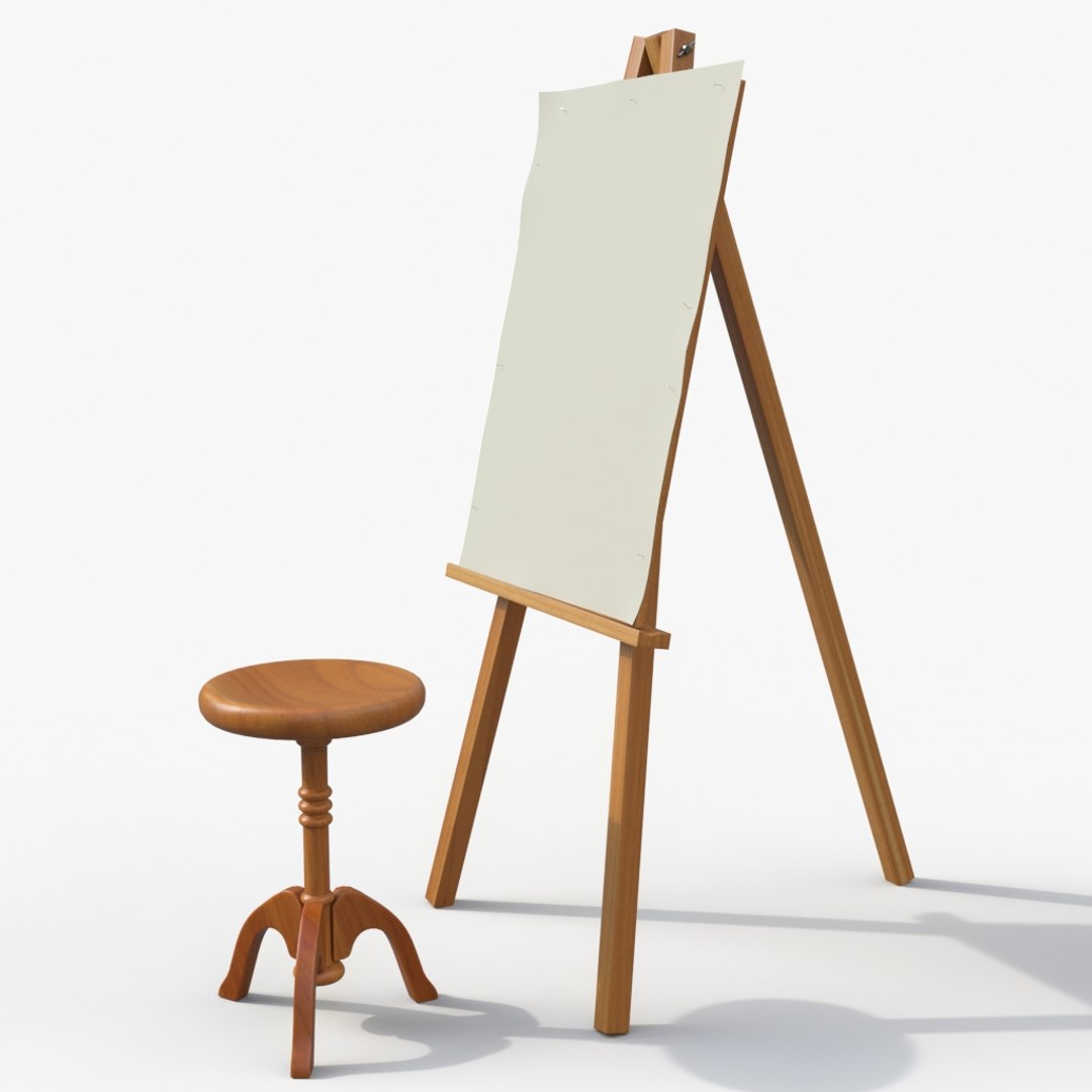 3D easel stool model - TurboSquid 1160410