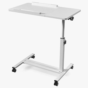 Overbed Rolling Laptop Table White