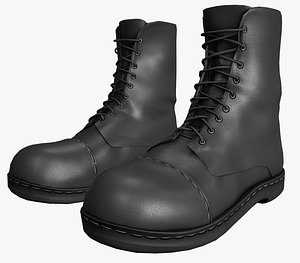 3D Black Boots Style 1