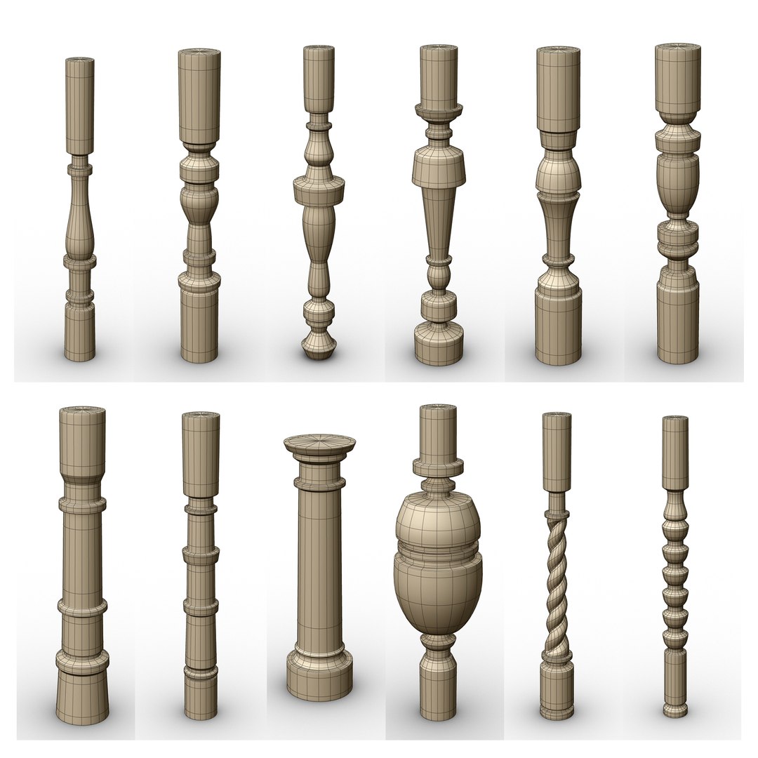 3D simple ornamental pillars model - TurboSquid 1208763