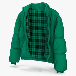 3D Oversize Puffer Mens Jacket Green