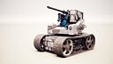 Sci-Fi Military Combat Drone - Rigged PBR Tank Robot Grey Camo