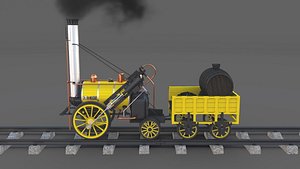 3D steam locomotive rocket engine