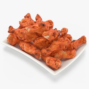 3D BBQ Chicken Plate model