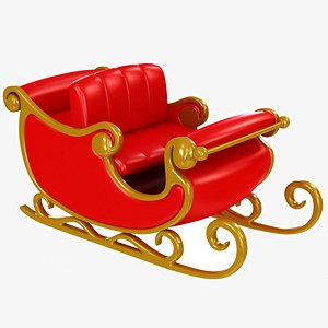 Santa Sleigh Toon 3D model